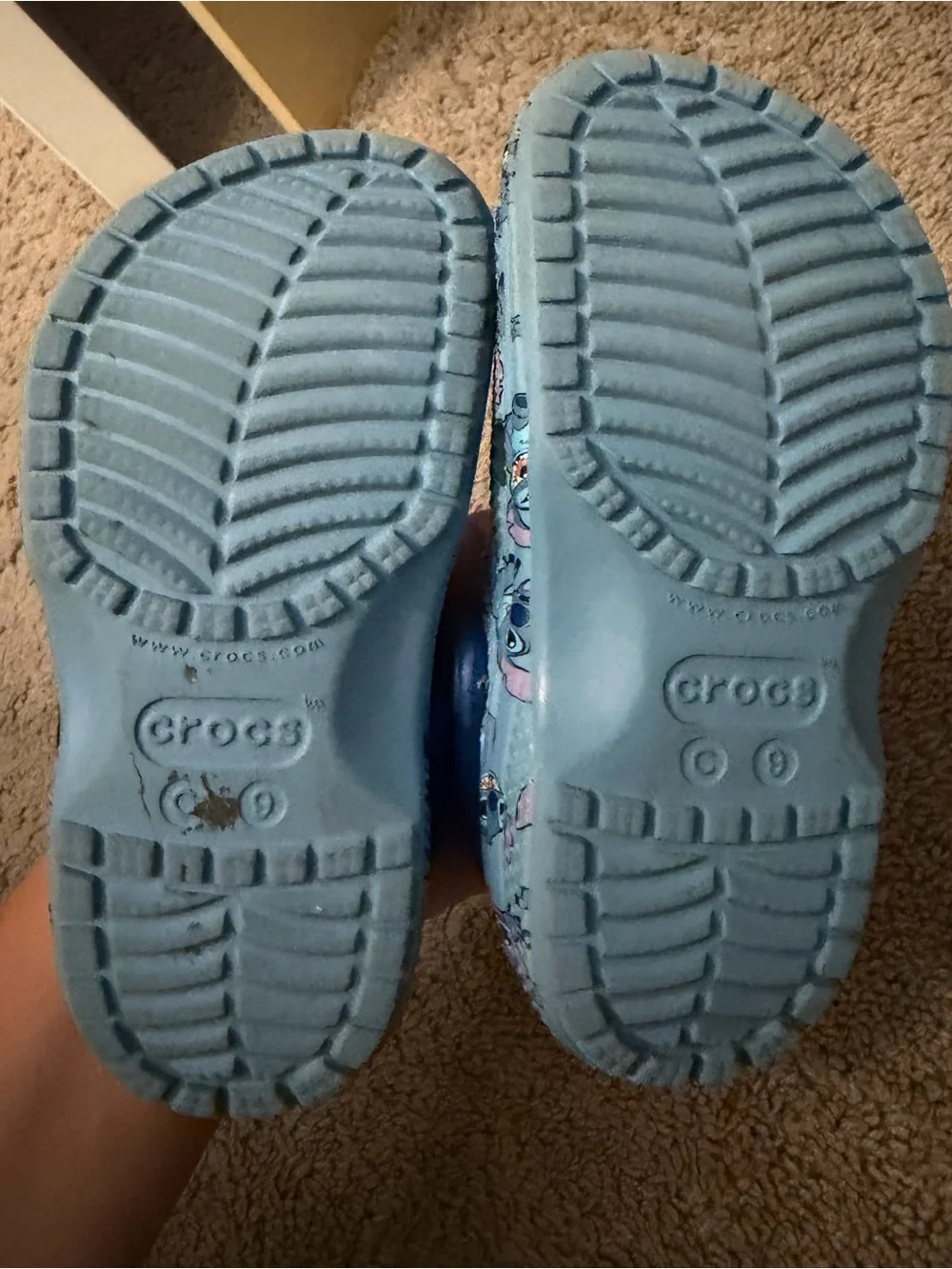 CROCS Kids Blue Stitch Print Clogs
